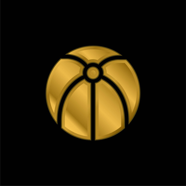 Золотой иконка или вектор логотипа Beach Ball - Вектор,изображение