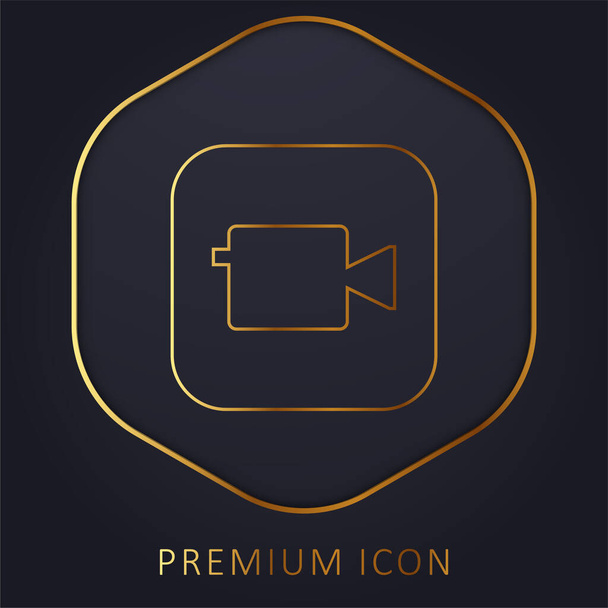 Linha dourada da Apple logotipo premium ou ícone - Vetor, Imagem