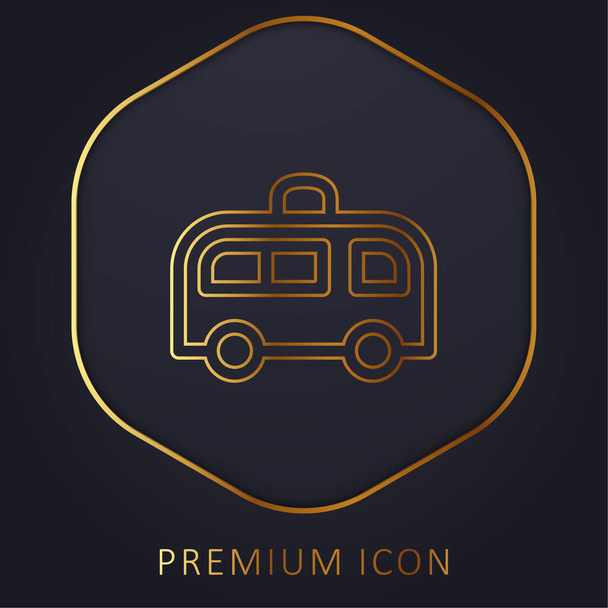 Ambulanssi kultainen viiva premium-logo tai kuvake - Vektori, kuva
