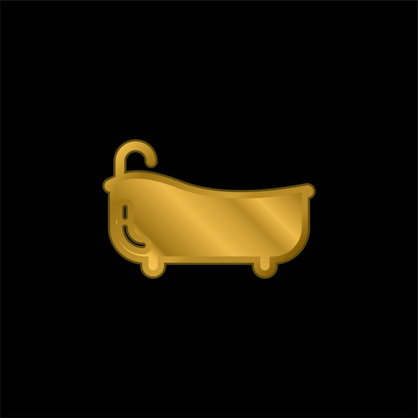 Bathtub επίχρυσο μεταλλικό εικονίδιο ή το λογότυπο διάνυσμα - Διάνυσμα, εικόνα
