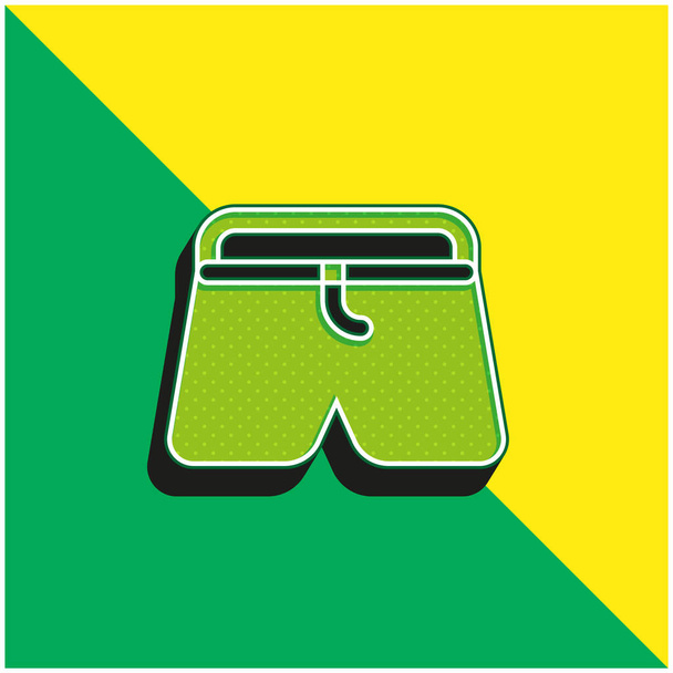 Boxers Πράσινο και κίτρινο σύγχρονο 3d διάνυσμα εικονίδιο λογότυπο - Διάνυσμα, εικόνα
