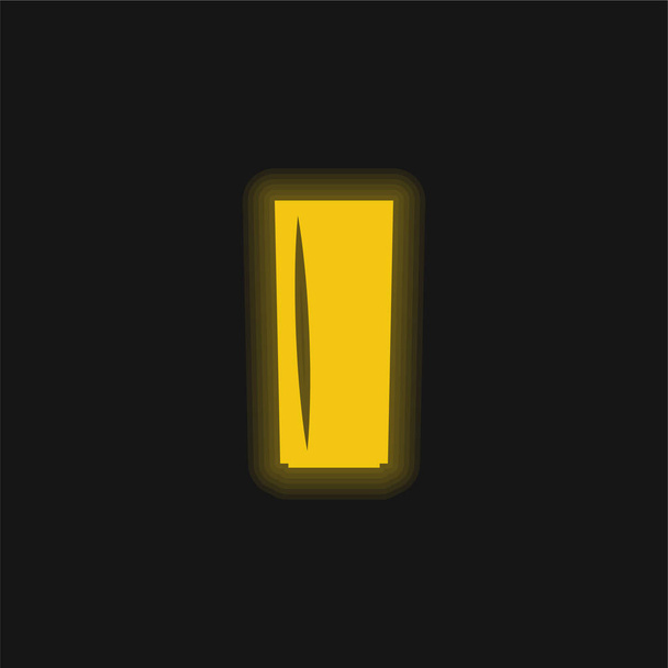 Icône néon jaune en verre noir - Vecteur, image