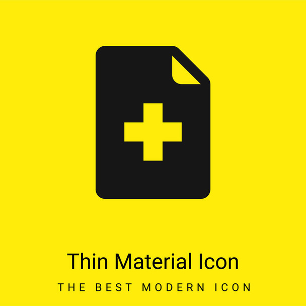 Ajouter Fichier minimal jaune vif icône matérielle - Vecteur, image
