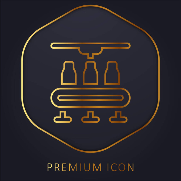 Láhve zlaté čáry prémie logo nebo ikona - Vektor, obrázek