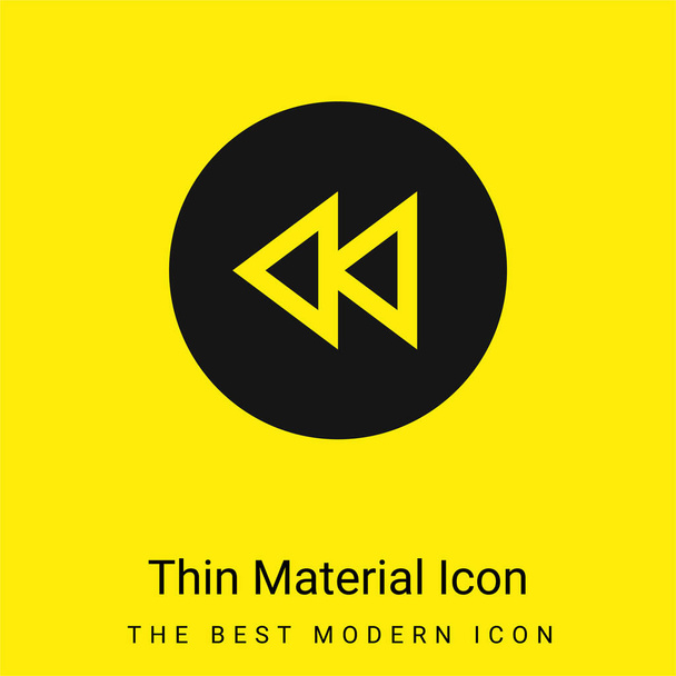Backward minimal bright yellow material icon - Vector, Image