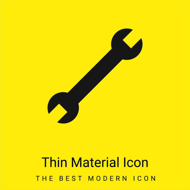 Adjustable Wrench minimal bright yellow material icon - Vector, Image