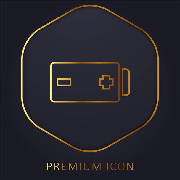 Золота лінія батареї логотип або значок преміум-класу
 - Вектор, зображення