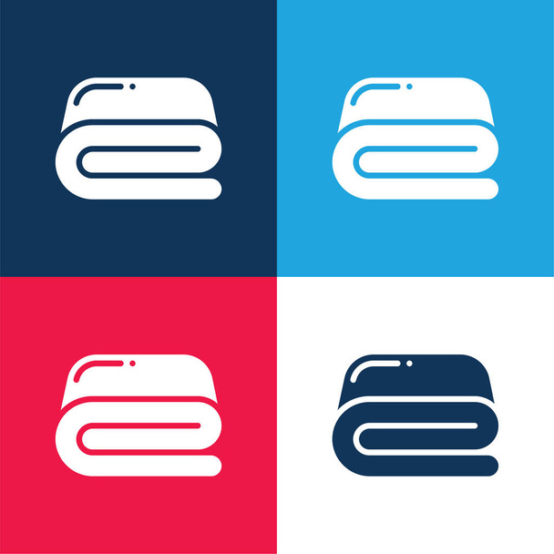 Lenzuola blu e rosso quattro colori set icona minima - Vettoriali, immagini
