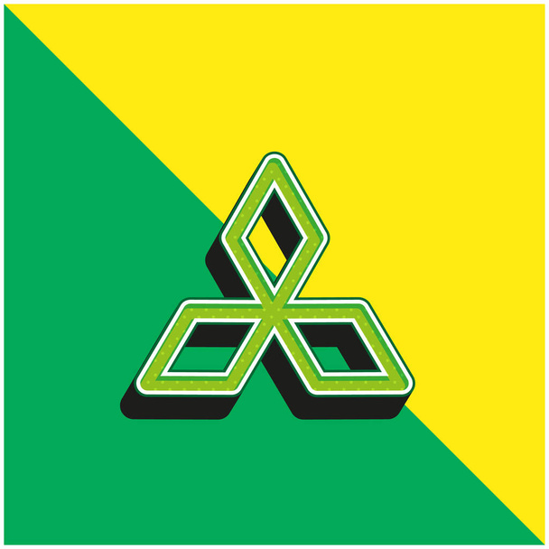 Symbol Astrologiczny Zielony i żółty nowoczesny ikona wektora 3D logo - Wektor, obraz