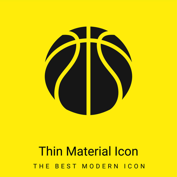 Koszykówka minimalna ikona jasnożółtego materiału - Wektor, obraz