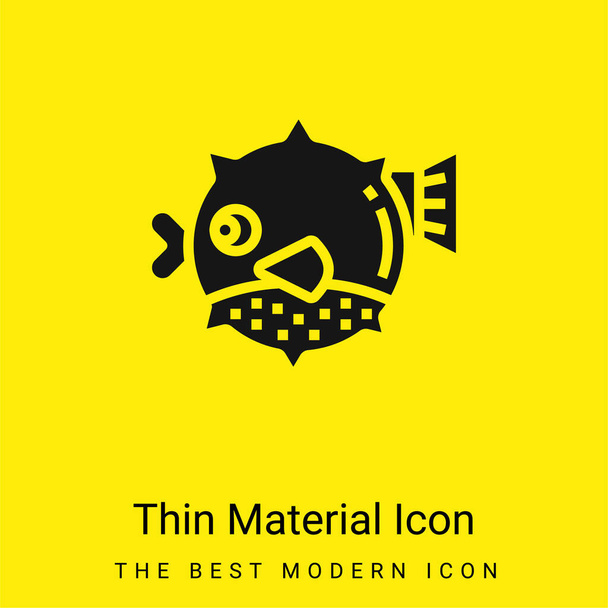 Blowfish icona minimale materiale giallo brillante - Vettoriali, immagini