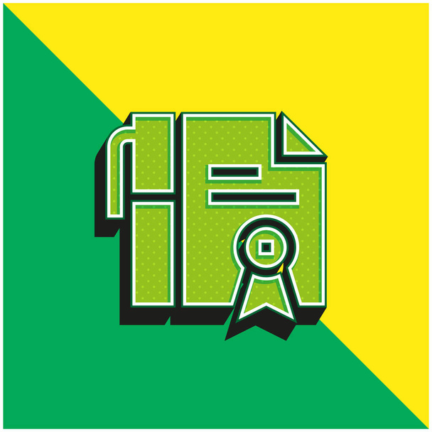 Adoption Green and yellow modern 3d vector icon logo - Vector, Image