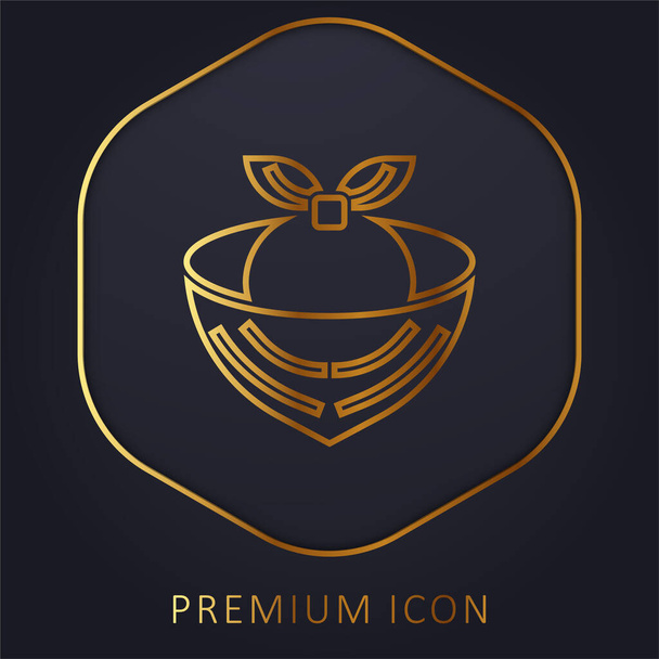 Bandana línea dorada logotipo premium o icono - Vector, imagen