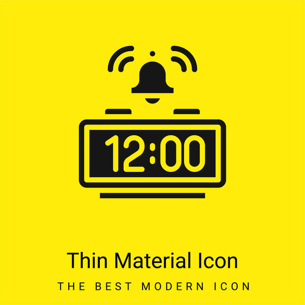 Sveglia minimale icona materiale giallo brillante - Vettoriali, immagini