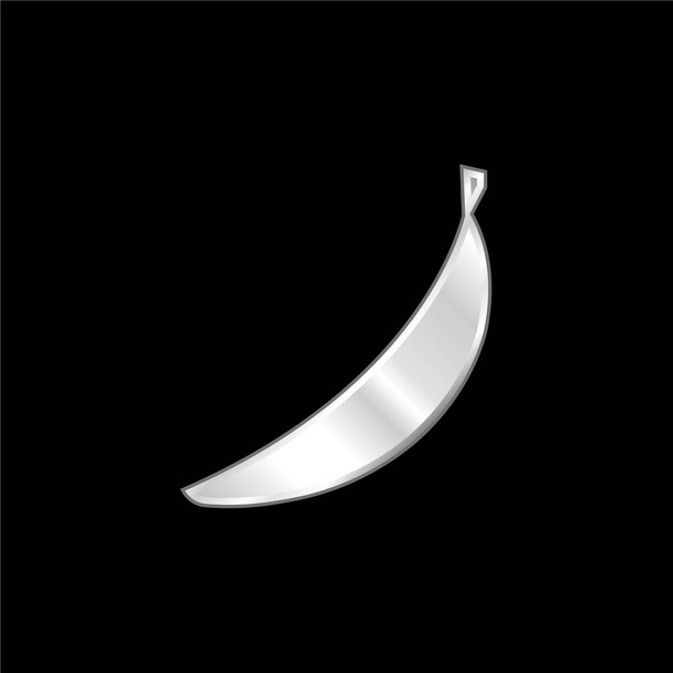 Banana silver plated metallic icon - Vector, Image