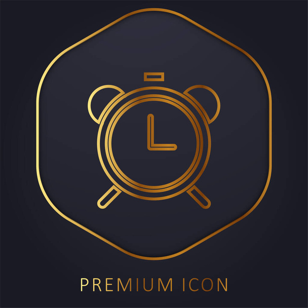 Alarm Clocks golden line premium logo or icon - Vector, Image