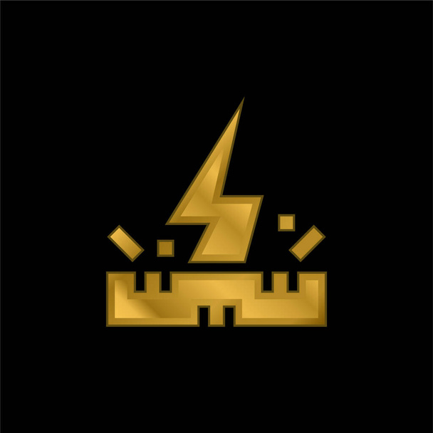 Antystatyczna tkanina złocona metaliczna ikona lub wektor logo - Wektor, obraz