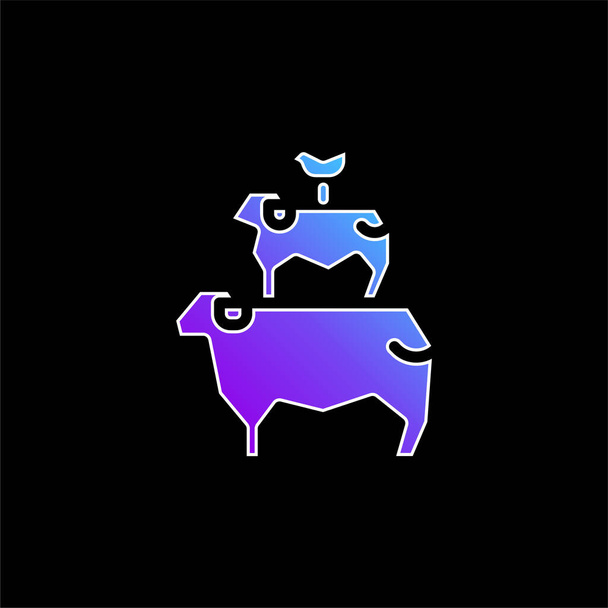 Állatok kék gradiens vektor ikon - Vektor, kép