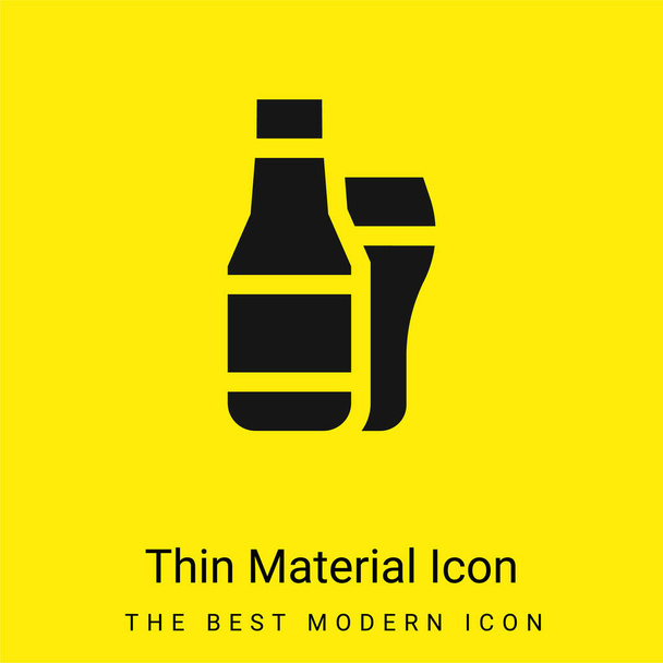 ビール最小限の明るい黄色の材料アイコン - ベクター画像