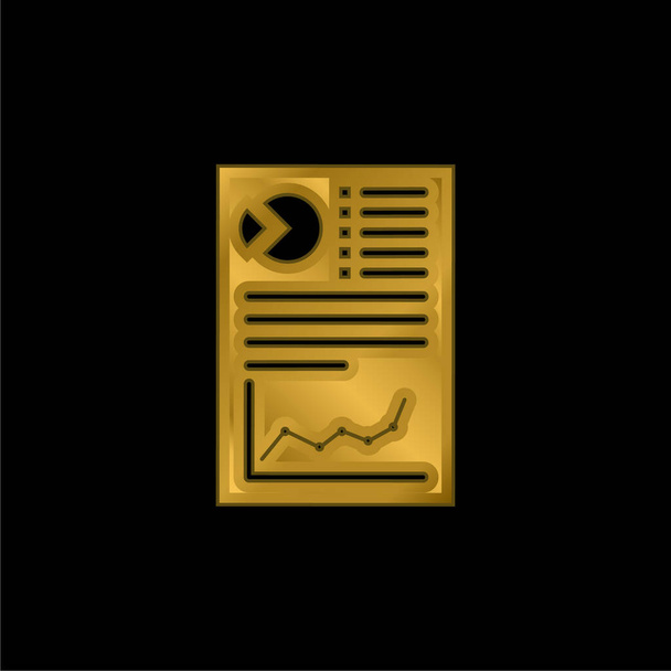 Аналитика позолоченная икона или вектор логотипа - Вектор,изображение