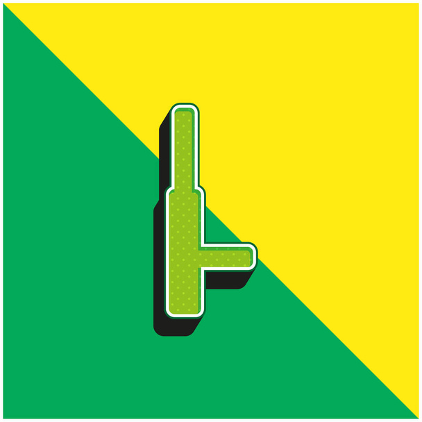 Baton Logo icona vettoriale 3D moderna verde e gialla - Vettoriali, immagini