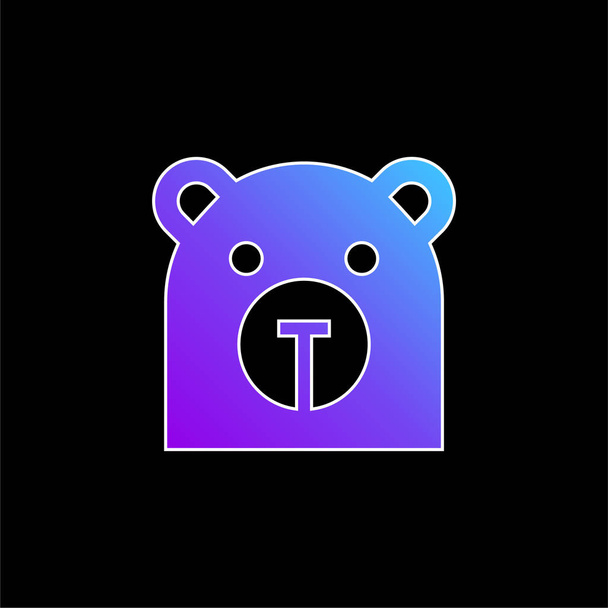 Значок медведя с голубым градиентом - Вектор,изображение