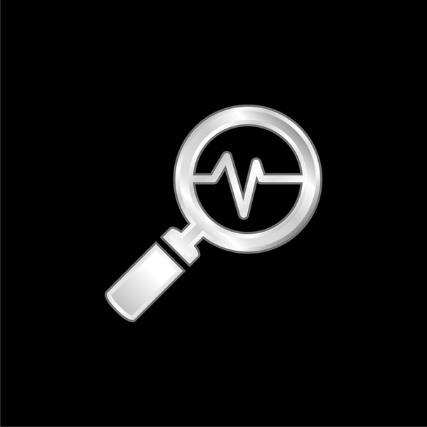 Analítica plateado icono metálico - Vector, imagen