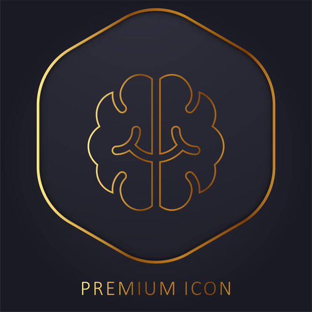 脳ゴールデンラインプレミアムロゴやアイコン - ベクター画像