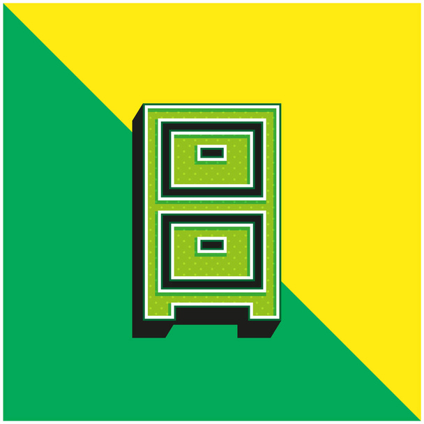Archives Green and yellow modern 3d vector icon logo - Vecteur, image
