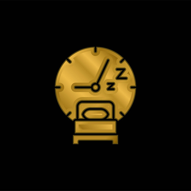 Bedtime vergoldet metallisches Symbol oder Logo-Vektor - Vektor, Bild