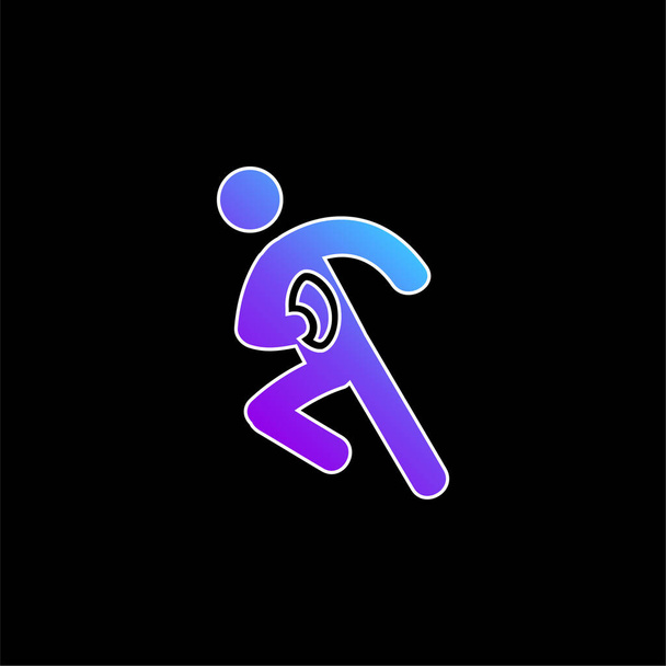 American Football Player icône vectorielle dégradé bleu - Vecteur, image