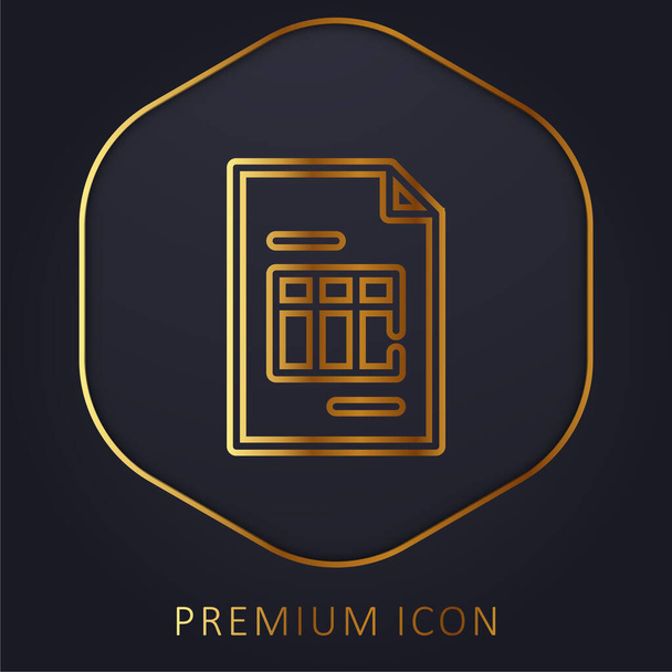 Grande facture ligne d'or logo premium ou icône - Vecteur, image