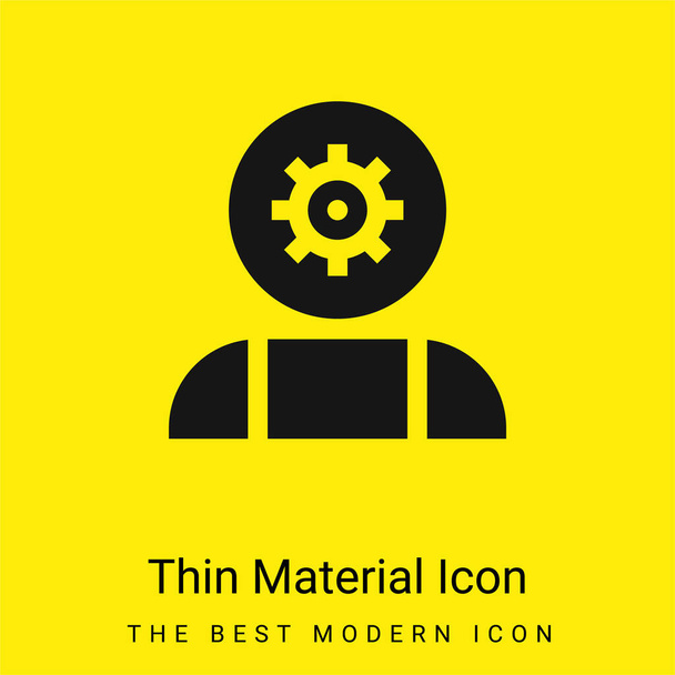 Intelligenza artificiale icona materiale giallo brillante minimo - Vettoriali, immagini
