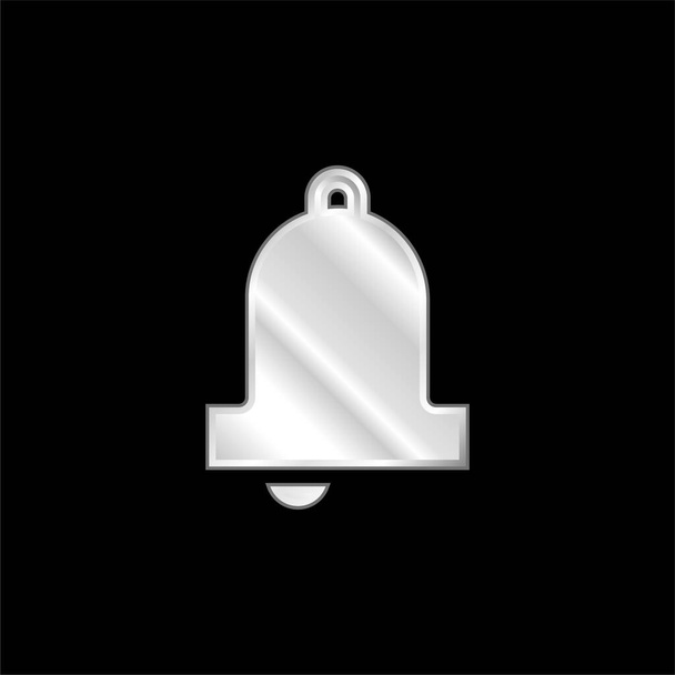 Bell silver plated metallic icon - Vector, Image