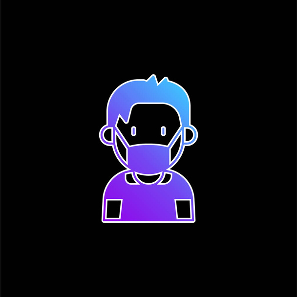 Boy blue gradient vector icon - Vector, Image