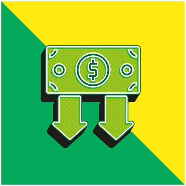 Bond Πράσινο και κίτρινο σύγχρονο 3d διάνυσμα εικονίδιο λογότυπο - Διάνυσμα, εικόνα