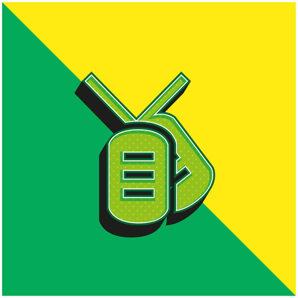 Army Dog Tag Vihreä ja keltainen moderni 3d vektori kuvake logo - Vektori, kuva