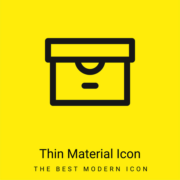 Archive minimal fényes sárga anyag ikon - Vektor, kép