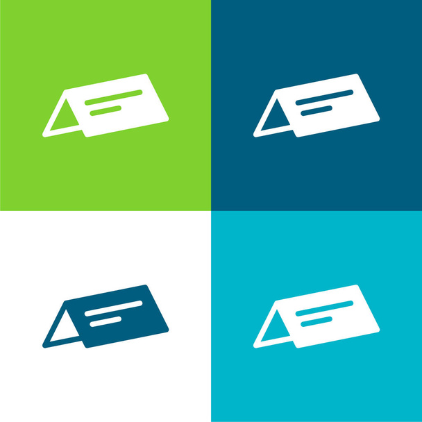 Set di icone minime a quattro colori piatti prenotati - Vettoriali, immagini