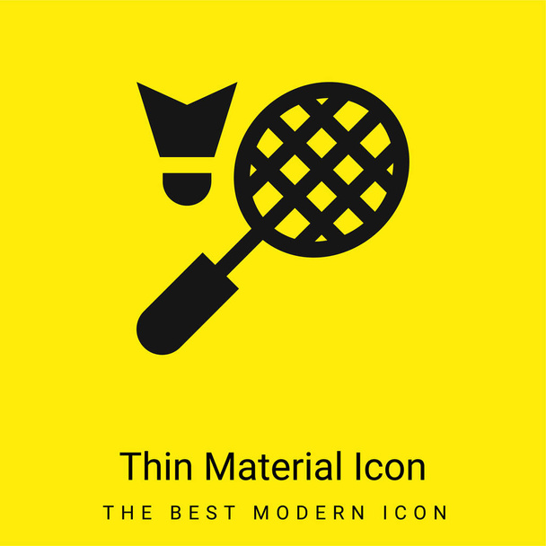 Badminton minimale leuchtend gelbe Material Symbol - Vektor, Bild