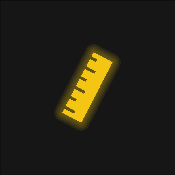 Black Ruler yellow glowing neon icon - Vector, Image
