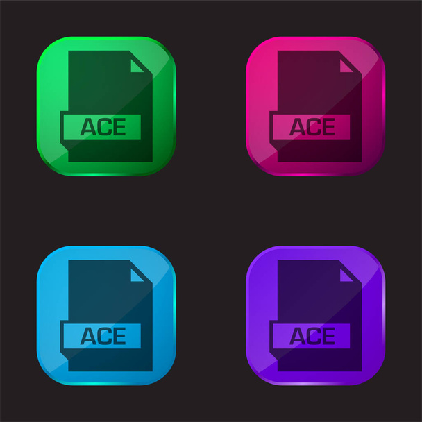Ace чотири кольори скляної кнопки
 - Вектор, зображення