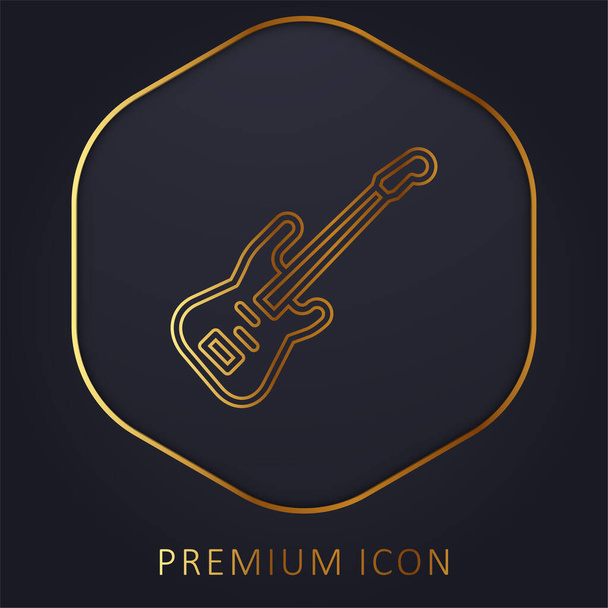 Logotipo premium de línea dorada Bass o icono - Vector, Imagen