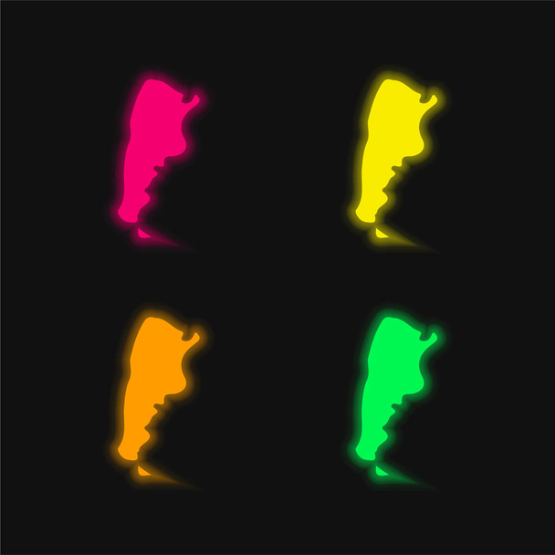 Argentina four color glowing neon vector icon - Vector, Image