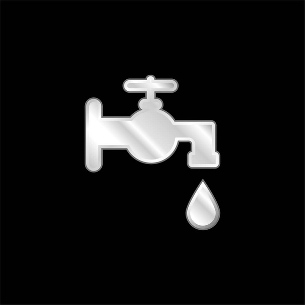 Outil de robinet de salle de bain icône métallique argentée - Vecteur, image