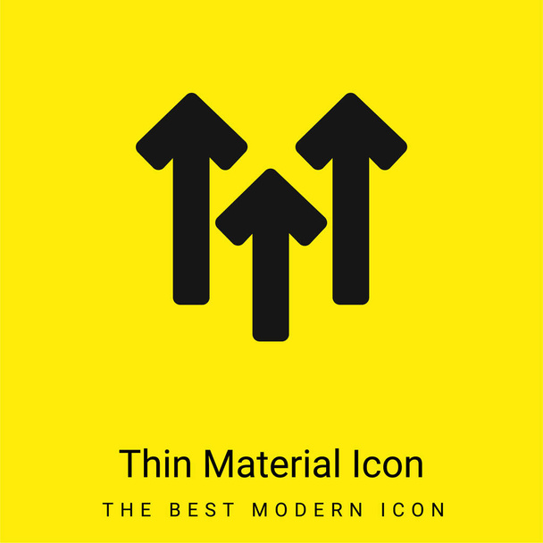 Šipky nahoru minimální jasně žlutá ikona materiálu - Vektor, obrázek