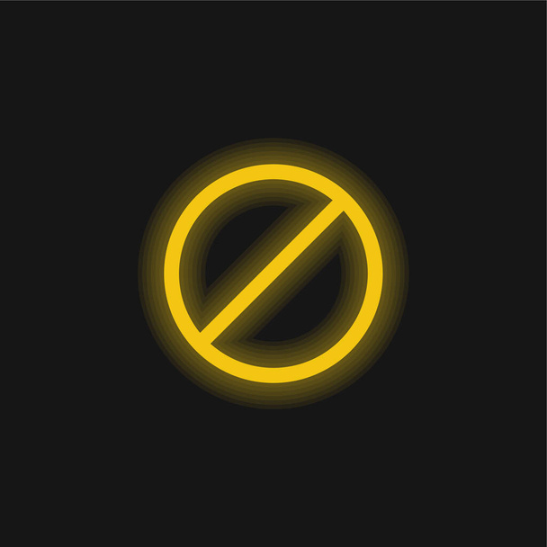 Πρόσβαση Αρνείται κίτρινο λαμπερό νέον εικονίδιο - Διάνυσμα, εικόνα