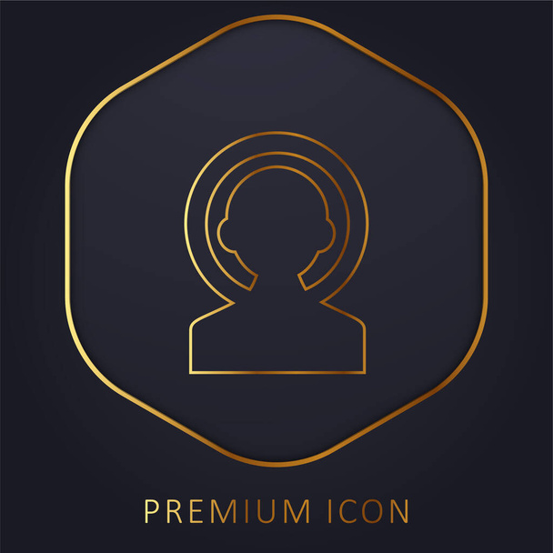 Astronauta línea de oro logotipo premium o icono - Vector, imagen