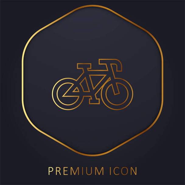 Bicyclette ligne d'or logo premium ou icône - Vecteur, image