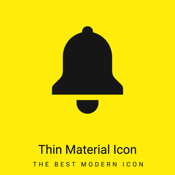 Icône matérielle minimale Bell jaune vif - Vecteur, image